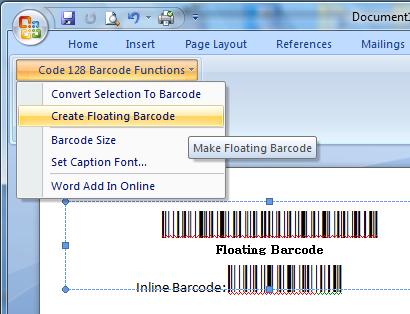 Word Barcode Add in